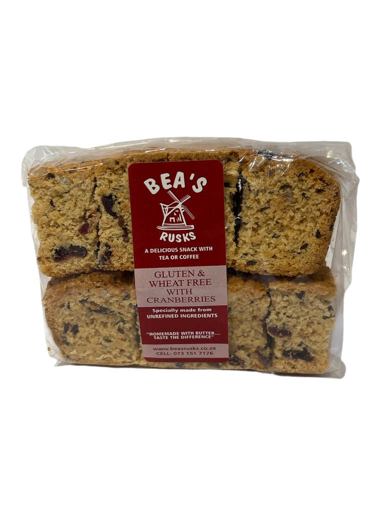 Bea's Rusks - Gluten & Wheat Free with Cranberries (400g)