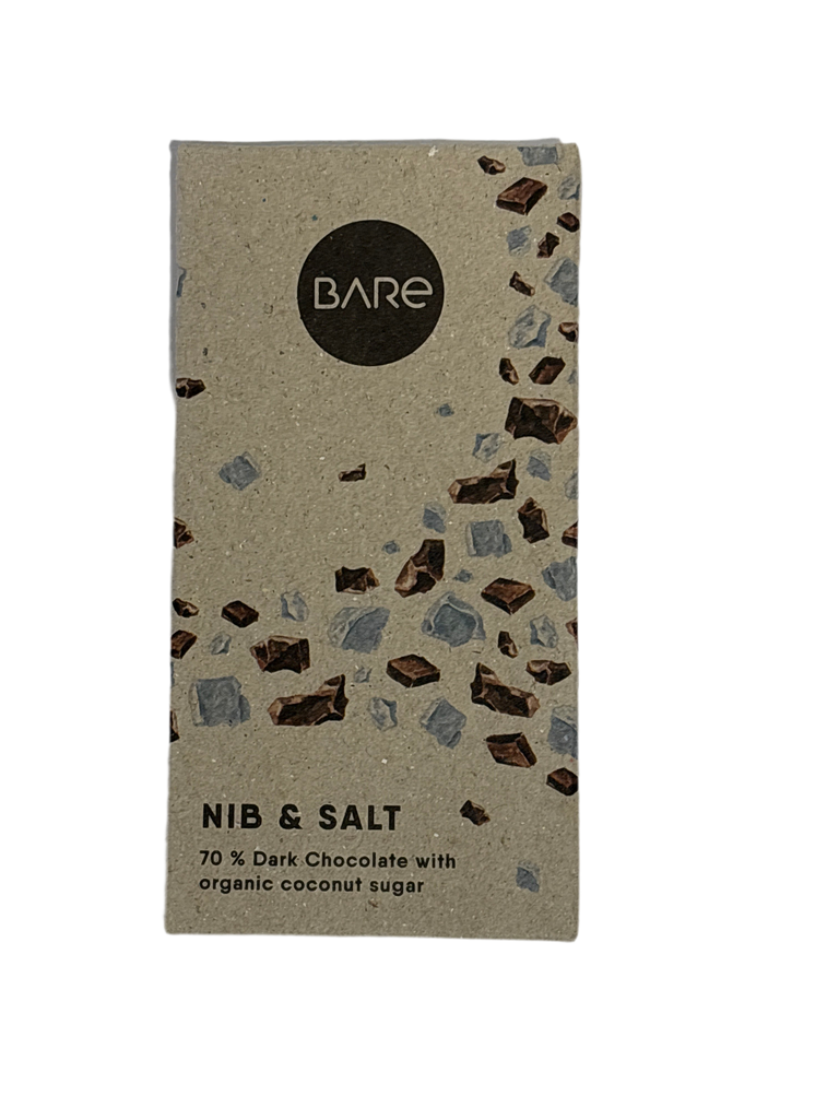 BARE - Nib & Salt Chocolate Slab (70g)