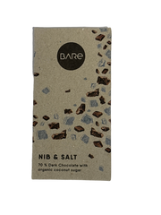 BARE - Nib & Salt Chocolate Slab (70g)