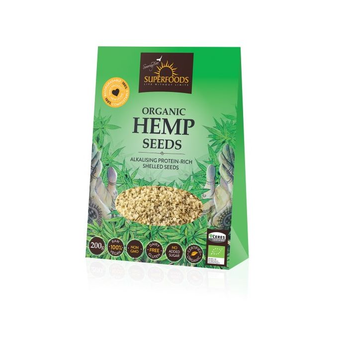 Soaring Free Superfoods - Organic Hemp Seeds (200g)