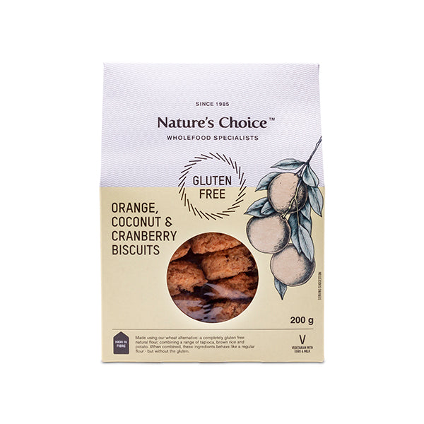 Nature's Choice - Orange, Coconut & Cranberry Biscuits (200g)