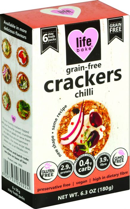 Life Bake - Grain-Free Chilli Crackers (180g)