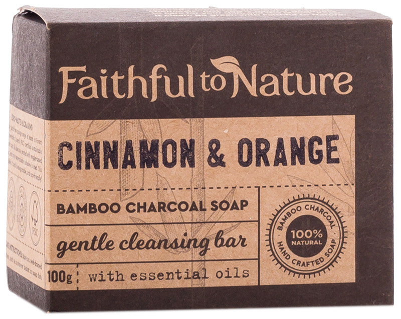 Faithful To Nature - Cinnamon & Orange Charcoal Soap (100g)