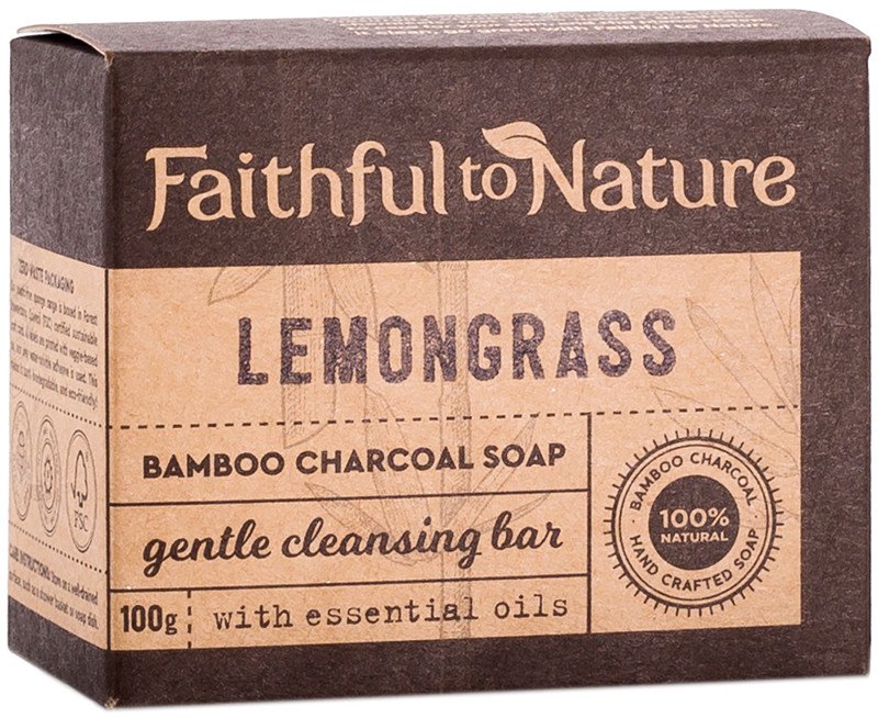 Faithful To Nature - Lemongrass Charcoal Soap (100g)